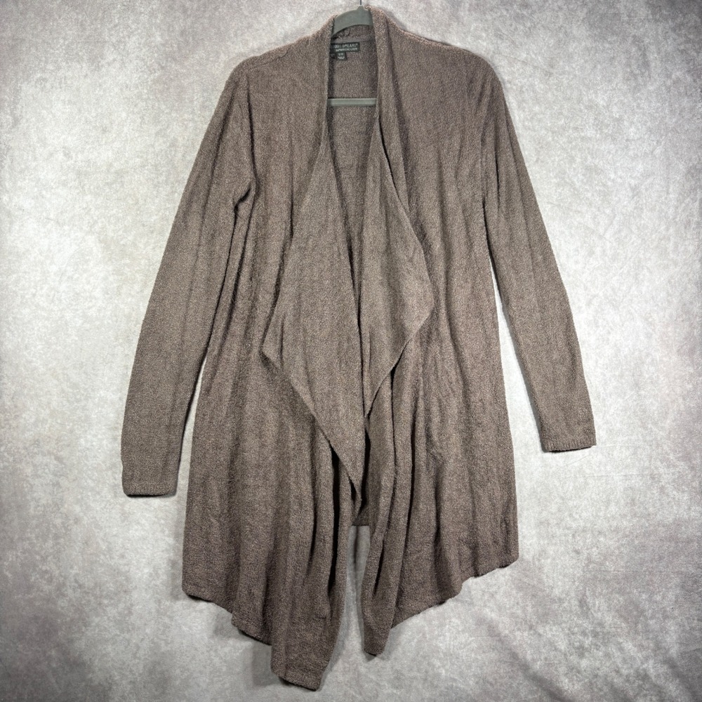 Barefoot Dreams Cardigan Womens S/M Brown Calypso Drape Front Soft Cozy Comfy